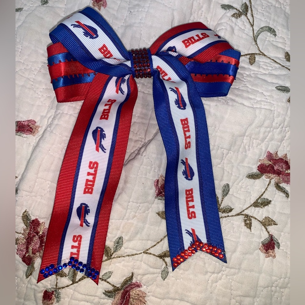 Red and Blue Bills Hair Bow